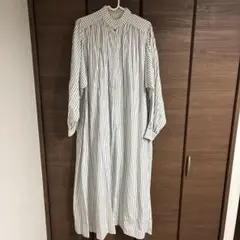 【新品】定価約18000円　AKTE ストライプ ロングシャツワンピース