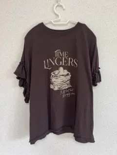 【GLOBAL WORK 】フリル袖 Tシャツ ブラウンのサムネイル