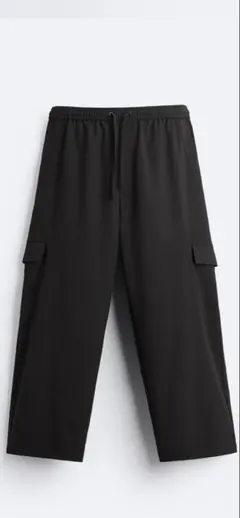 完売『ZARA』カーゴイージースラックス/ブラックw32