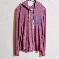 アメリカンイーグル 【M】杢ボルドー 薄手パーカー 柔らかコットン ロゴ 古着風