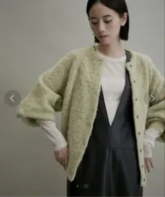 アダムエロペ　ファーニットミドルカーディガン