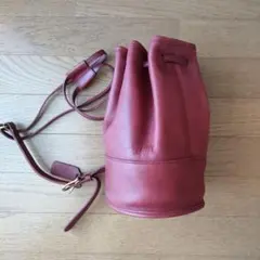 コーチ バーガンディ レザー ショルダーバッグ