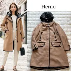 【希少】HERNO ヘルノ パイピングコート 2WAY ダウンライナー付き 42