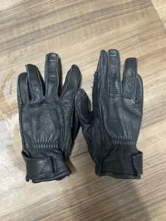 ほぼ新品】GENIUS ジニアス 国産本革レザーグローブ ブラック Mサイズ