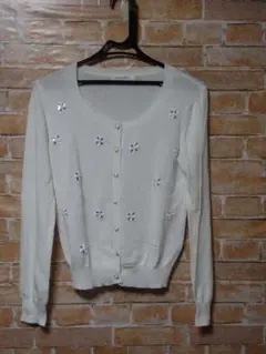 ♥美品♥【カプセルカラー】/サイズＬ/カーディガン/長袖/ホワイト色