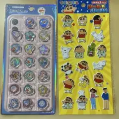 キラコロおはじきシール ドラえもん　クレヨンしんちゃんシールがいっぱい2枚セット