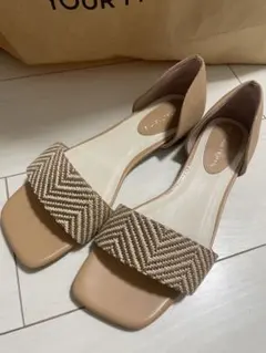 【値下げしました】oriental traffic オープトゥスクエアパンプス