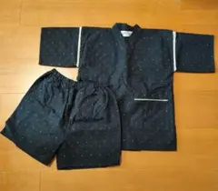 子ども用甚平 上下セット 黒 サイズ120cm