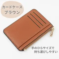 カードケース 茶 ブラウン 定期 ミニ財布 小銭入れ 名刺入れ
