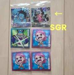 ワンピースウエハース シール ルフィ SEC くま SGR 含む 6枚セット