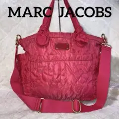 マークジェイコブス　2wayボストンバッグ　キルティング　レッド系　PC可大容量