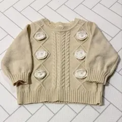 アプレレクール 花モチーフ ニット セーター アイボリー