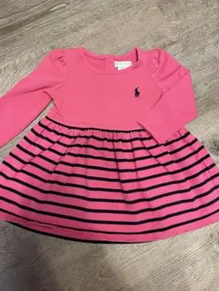 Ralph Lauren ピンク ボーダーワンピース 12M 80