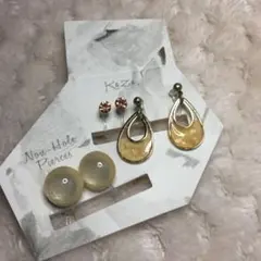 KaZa. ノンホール　 イヤリング　3個セット