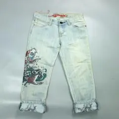 る*^様 1128 エドハーディー EdHardy クロップドデニム レディースのサムネイル
