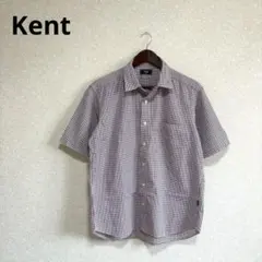 Kent ケント シアサッカー半袖シャツ チェック柄 コットン100% Mのサムネイル