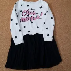 H&M　スエット×プリーツドッキングワンピース