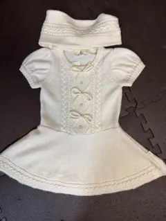 【新品未使用】タグ付き　組曲　ワンピース　100 スヌード付き