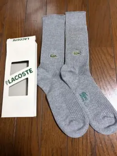 LACOSTE グレー リブ編みソックス25-27のサムネイル