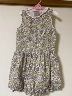 petit main フラワープリント ワンピース 130