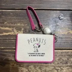 【美品】スヌーピー パスケース 定期入れ PEANUTS ピンク