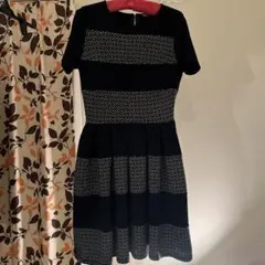 ネイビー/ホワイト ストライプ 半袖ワンピース 160 cm前後