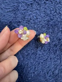 ハンドメイド 花モチーフ ピアス