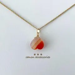 14kgfネックレスチャーム /サードオニキス ハートカット