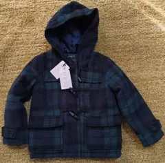 新品タグ付き futafuta ダッフルコート チェック 110
