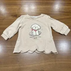SLAP SLIP モコモコ犬刺繍 長袖トップス