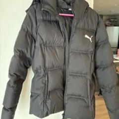 PUMA フード付き ブラックダウンジャケット