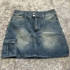 デニム ミニスカート カーゴポケットのサムネイル