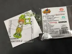 デジモンフロンティア アクリルスタンド 缶バッジセット 神原拓也