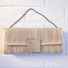 フォーマル パーティーバッグ2way アイボリー プリーツ