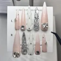 ネイルチップ ワンホン うるちゅるスナ系 ギャル 超ロング ベイビーブーマー