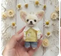 羊毛フェルト チワワ キーホルダー　バッグチャーム　うちの子のサムネイル