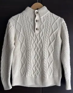 GAP ケーブルニット　キッズL オフホワイト