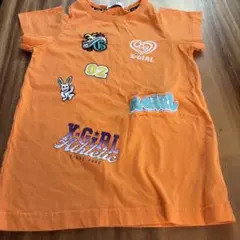 X-GIRL 半袖ワンピース 100cm オレンジ