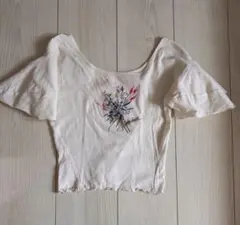 花束刺繍フレアスリーブ　ショートトップスのサムネイル