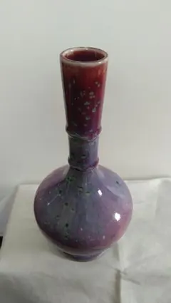 孔雀釉 龍野焼 花瓶 花入 松山雅英作 孔雀釉 松山 雅英 花入 花瓶 一輪差 孔雀窯 龍野焼 - メルカリ