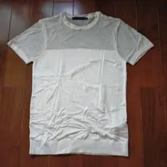 ザラ(ZARA) 半袖ニット 部分メッシュ 透け感 シースルー　Tシャツ　綺麗のサムネイル