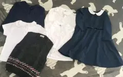 ネイビー ワンピース　フォーマルシャツ　6点　セット　小学校受験　卒園式　入園式