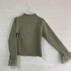 NICE CLAUP レース リブ ニット トップス 秋服
