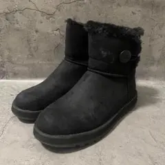 【SKECHERS】 スケッチャーズ ブラック レディース無地 ムートンブーツ