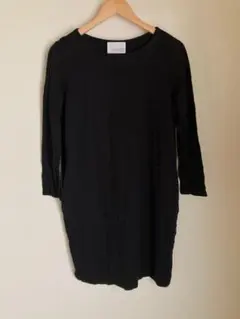 URBAN RESEARCH DOORS 黒の七分袖カットソーワンピース