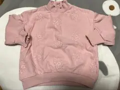 ピンク　トレーナー　刺繍