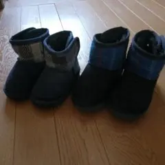 ハリスツイード　しまむらムートンブーツ