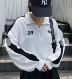 WEGO 刺繍ハーフジップショート　フリーサイズ