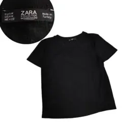 1213 ZARA ブラック Tシャツ Mサイズ レースディテール