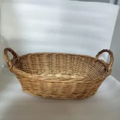 籐製楕円形バスケット